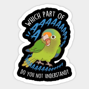 Half-Moon Conure Parrot Scream Aaa Sticker